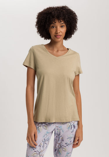 Sleep And Lounge Relaxed V-Neck Top | Lemon Pepper 74842-2810